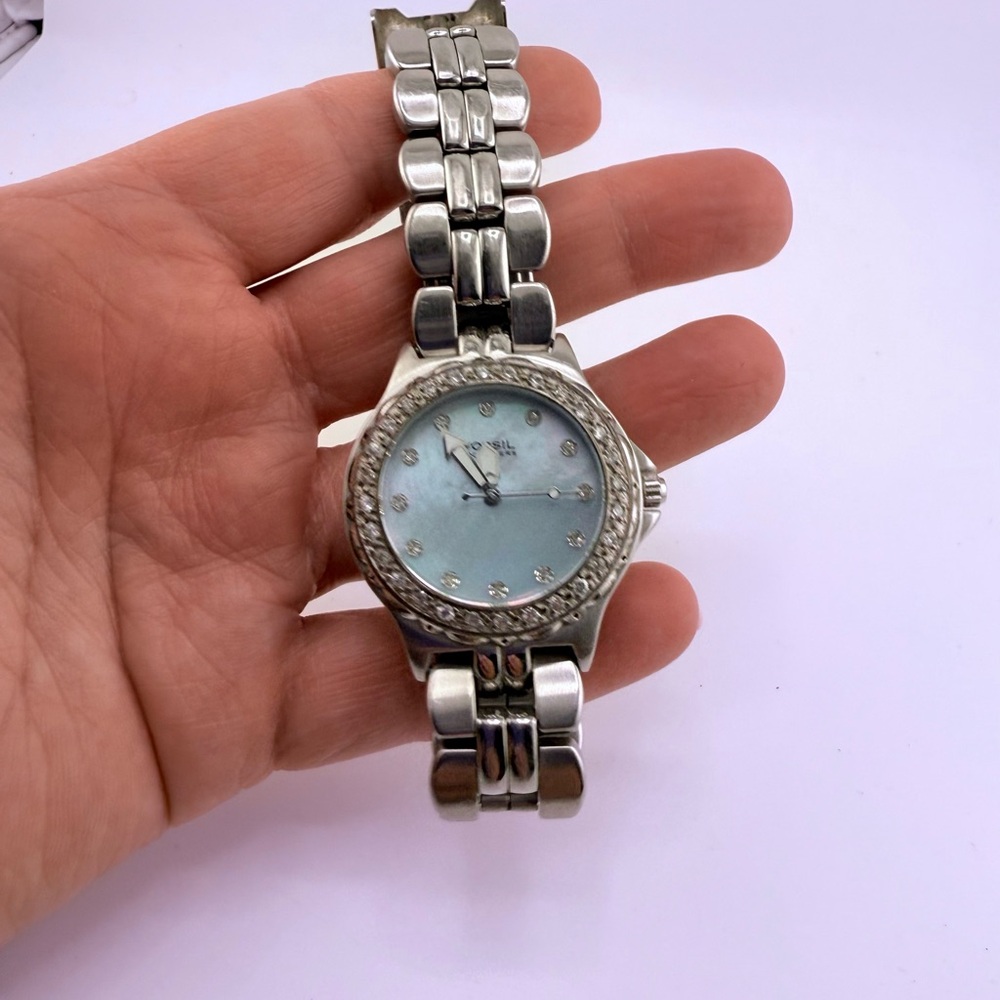 Fossil Rhinestone stainless steal watch. AM3480 - Picture 2 of 7